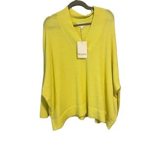 NWT Dolman style sweater, lime green, size large
